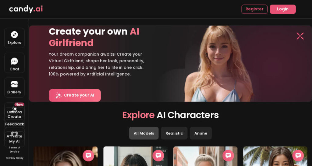 AI chatbot for dating - Candy AI