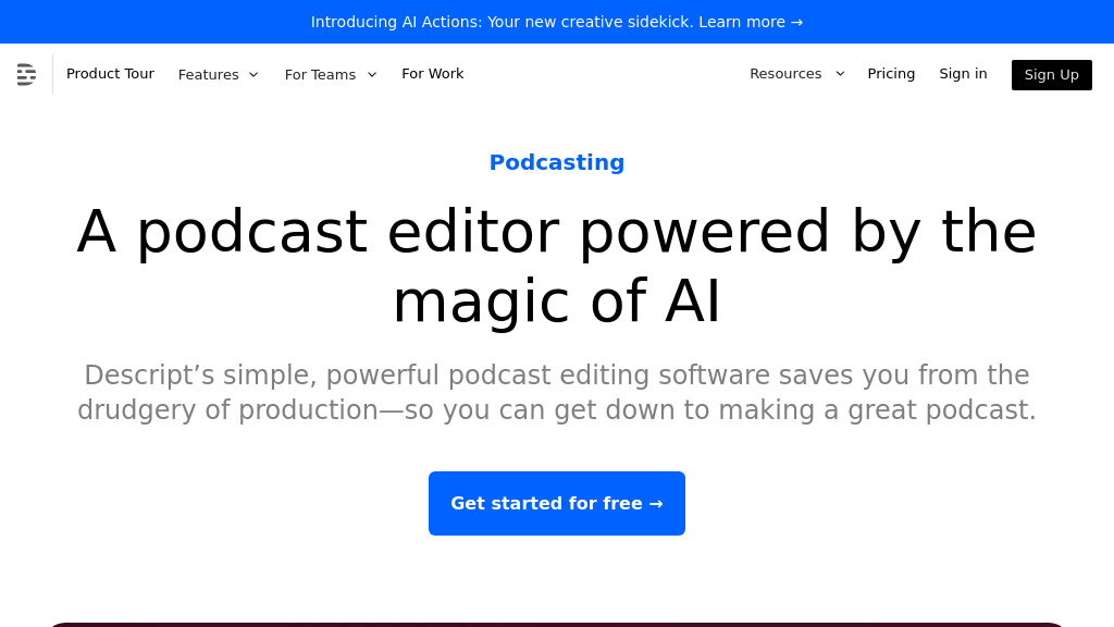 Descript AI Podcast Generators